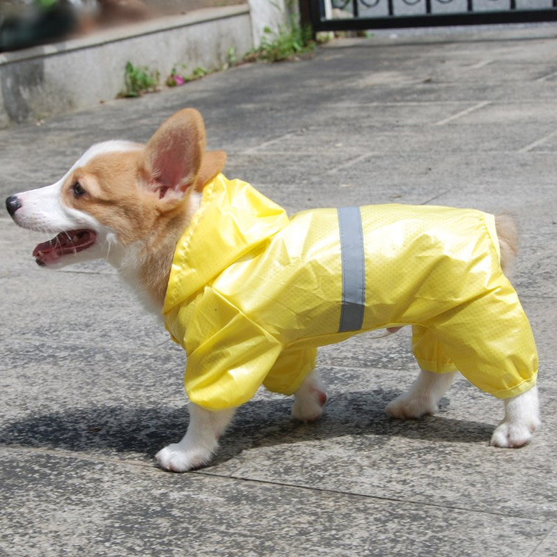 2020 New Pet Dog Cat Waterproof Raincoat Jumpsuit Reflective Rain Coat Breathable Mesh Dog Outdoor Clothes For Small Dog Cat