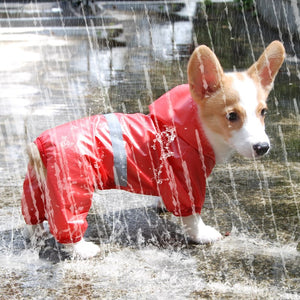 2020 New Pet Dog Cat Waterproof Raincoat Jumpsuit Reflective Rain Coat Breathable Mesh Dog Outdoor Clothes For Small Dog Cat