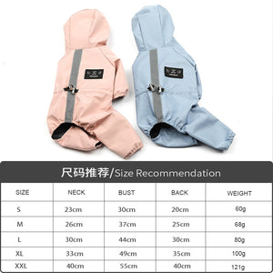 Dog Cat Clothes Waterproof Fashion Dog Jacket For Small Dogs Bulldog Chihuahua Dog Raincoat Reflective Adjustable Pet Jumpsuit