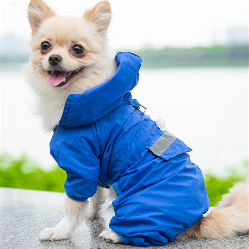 Dog Raincoat Reflective Pet Clothes Dog Clothing Waterproof Jumpsuit Jacket Yorkie Poodle Bichon Pomeranian Schnauzer Corgi Coat