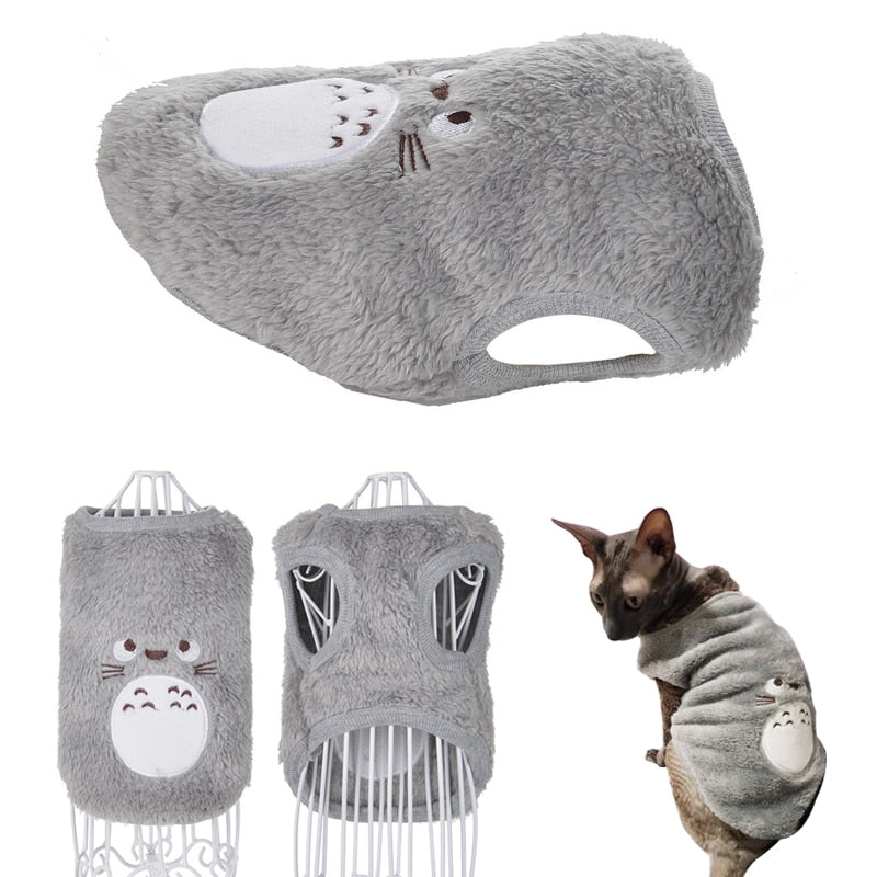 Pet Cat Clothes Winter Cat Clothing Outfit Kitten Kitty Coat Jacket Cartoon Cat Costumes Warm Fleece Clothes For Cats Dog Sphynx