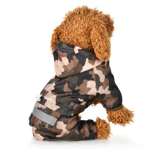 Pet Dog Outdoor Camouflage Raincoat Waterproof Reflective Jumpsuit Pet Clothes Puppy Raincoat Coat Supplies For Small Large Dogs