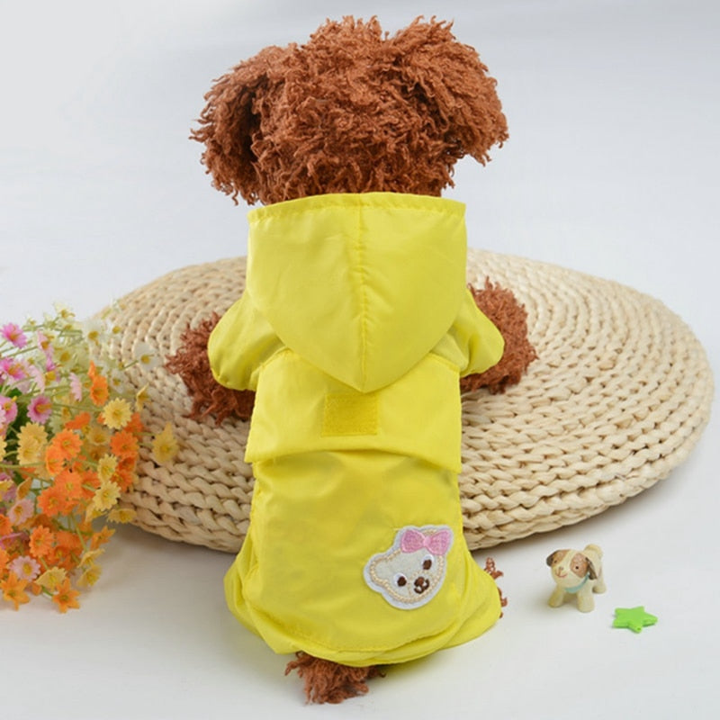 Pet Raincoat Cloak Cute Waterproof Hooded Jacket Cap Pet Rainy Waterproof Dog Raincoat