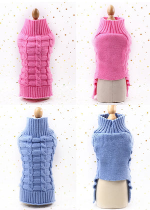 Warm Dog Cat Sweater Clothing Winter Turtleneck Knitted Pet Cat Puppy Clothes Costume For Small Dogs Cats Chihuahua Outfit Vest