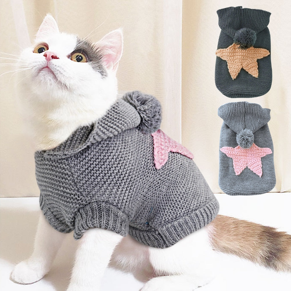 Warm Pet Cat Clothes Winter Cat Dog Coat Jacket Pet Puppy Sweater Hoodies For Small Medium Dogs Cats Chihuahua  Clothes