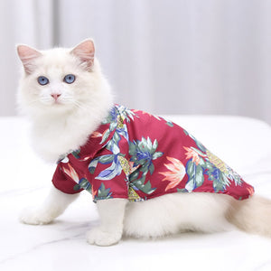 XS-5XL Summer Beach Dog Shirts Cute Hawaii Pet Cat Clothing Floral Clothes for Small Large Dogs Chihuahua French Fulldog 10A