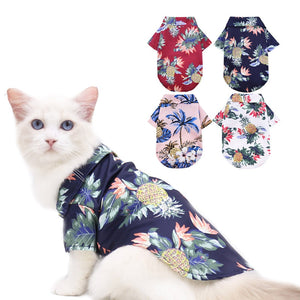 XS-5XL Summer Beach Dog Shirts Cute Hawaii Pet Cat Clothing Floral Clothes for Small Large Dogs Chihuahua French Fulldog 10A